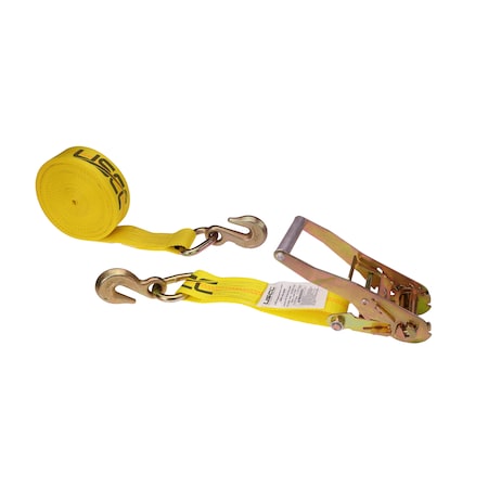 Us Cargo Control 2" x 30' Yellow Ratchet Strap w/ Grab Hook 5030GH-Y